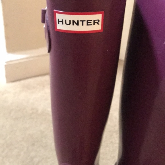 Hunter Purple Tall Rain Boots - Picture 3 of 16
